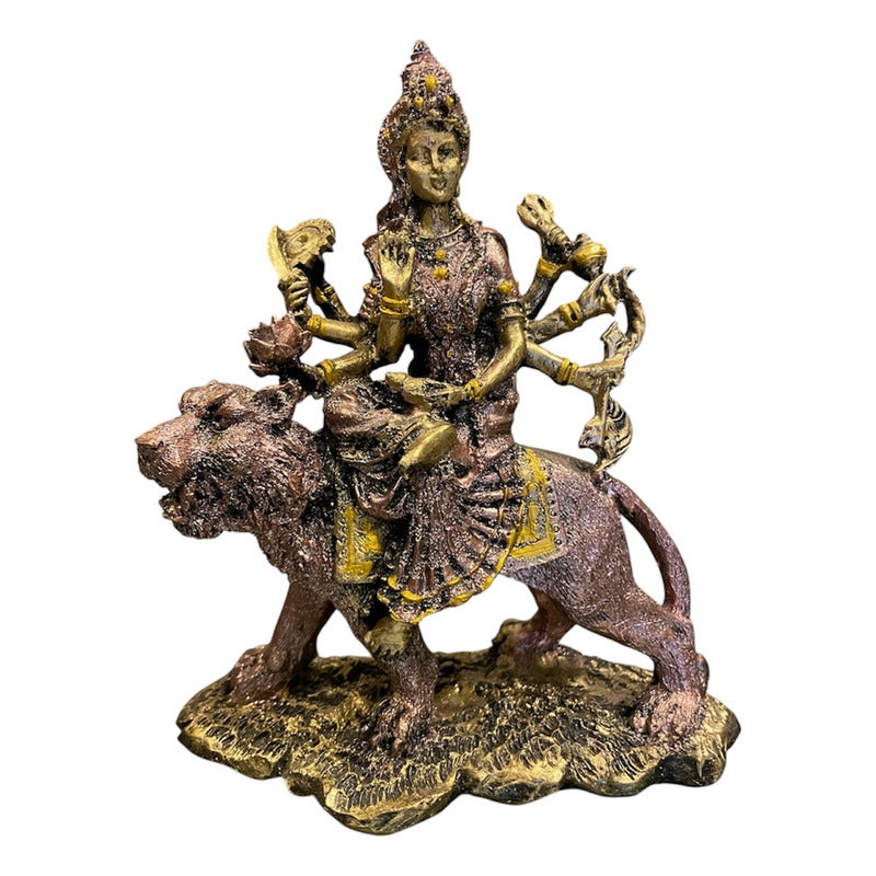 Durga Diosa Indu Figura De Resina 15.5 Cm