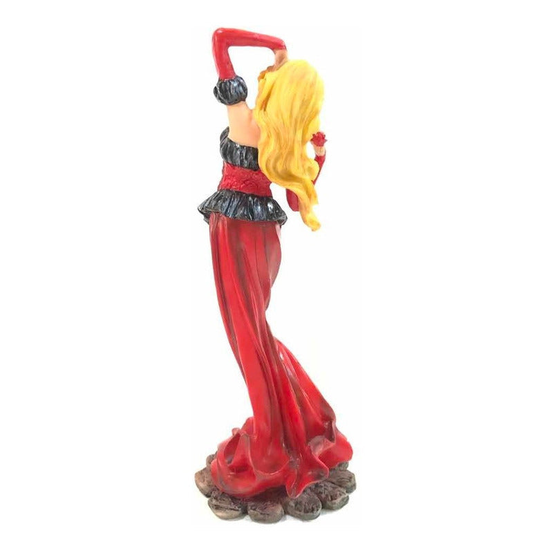 Catrina Roja En Resina Nacional Pintada A Mano 25 Cm Rojo