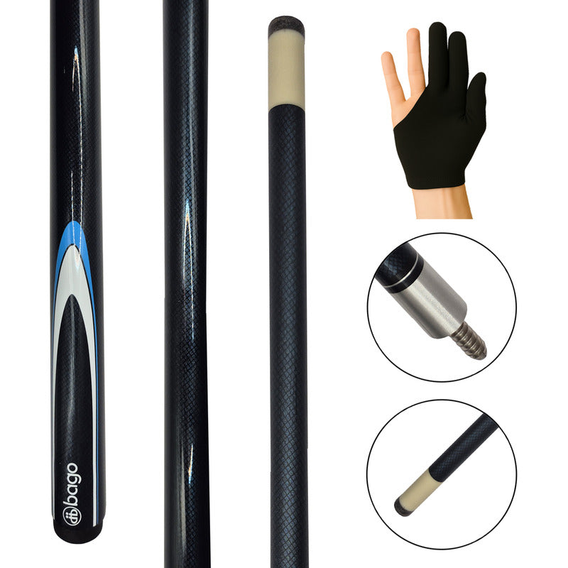 Taco de Billar Desarmable de Grafito Azul Estela + Guante De Regalo