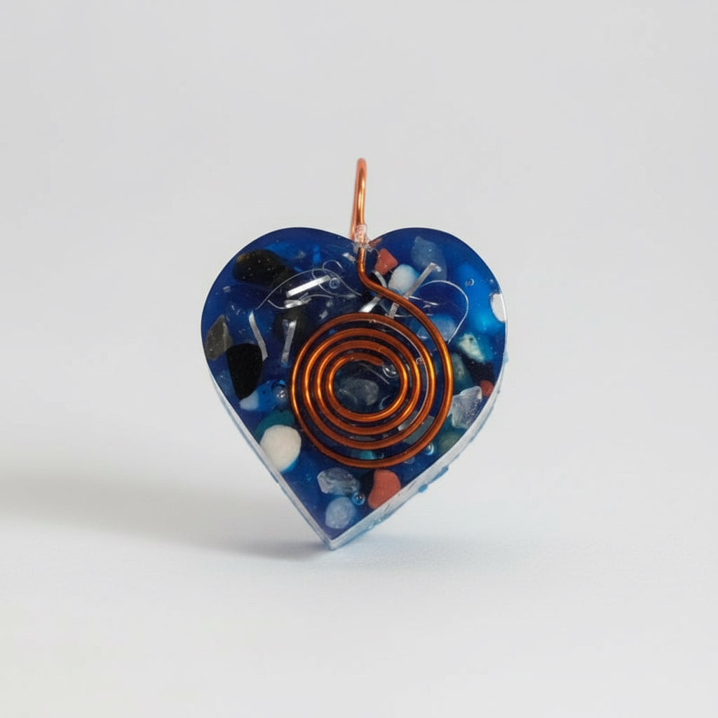 Orgonita Colgante Corazon Dije Amuleto Limpia La Energía