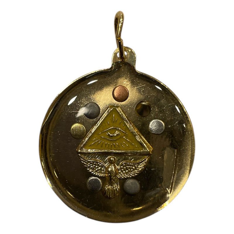 Exterminador Talisman Amulento Encapsulado Y Baño De Oro 3cm