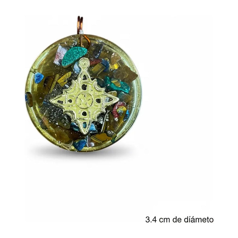 Orgonita Con Nudo De Brujas De 3.5 Cm De Diametro Amarillo