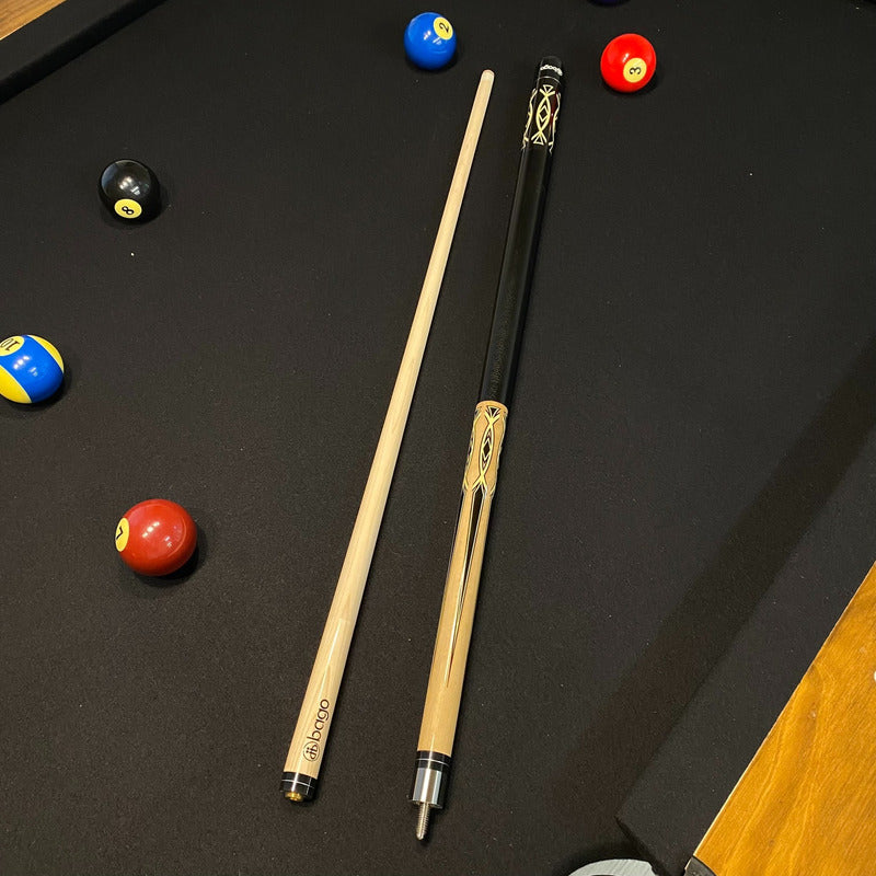 Taco de Billar Desarmable Negro con Amarillo + Guante De Regalo