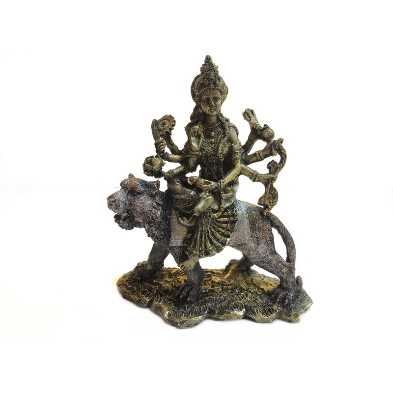 Durga Diosa Indu Figura De Resina 15.5 Cm