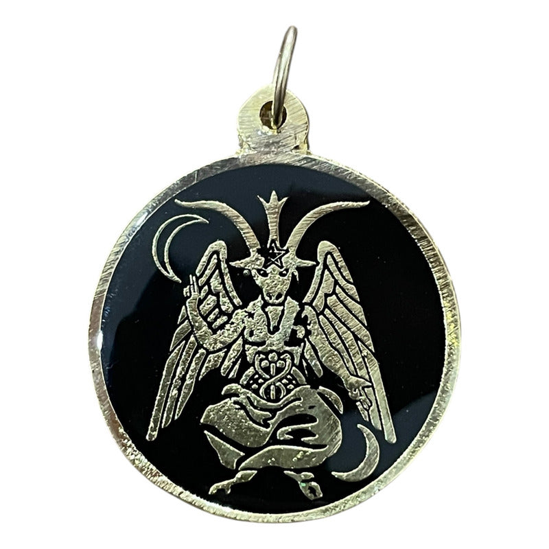 Medalla Encapsulada 30mm Amuleto De Protección Varios Modelo Baphomet