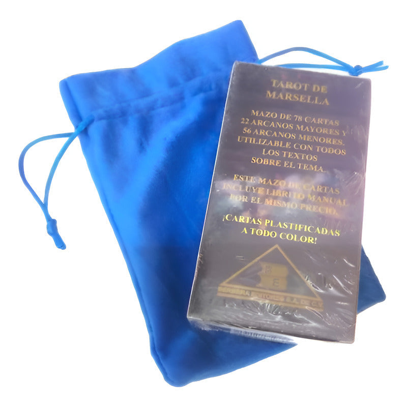 Tarot Marsella + Amuleto + Bolsa Para Tarot + Libro  13.4 Cm