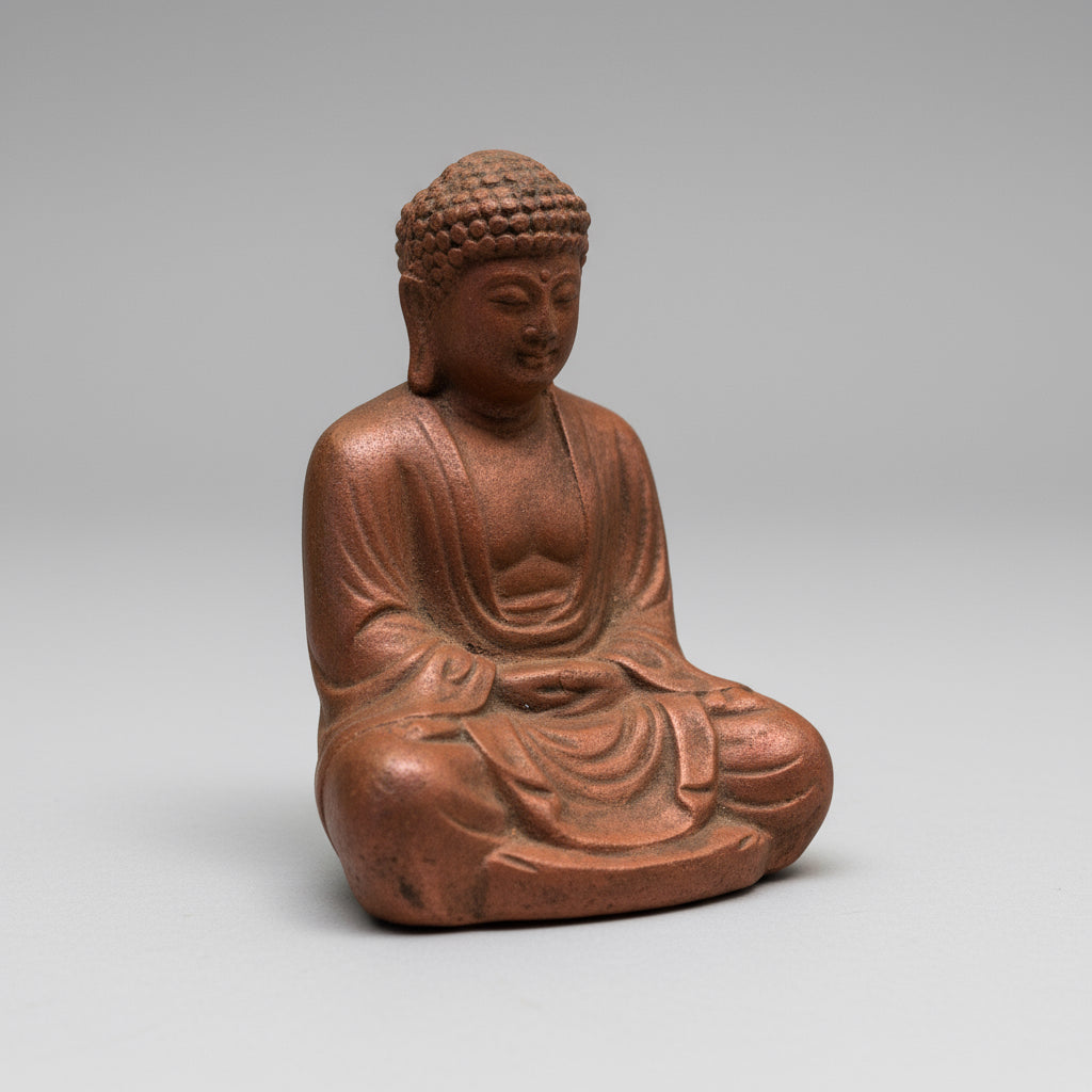 Buda Sentado 11cm Azul Figura De Resina