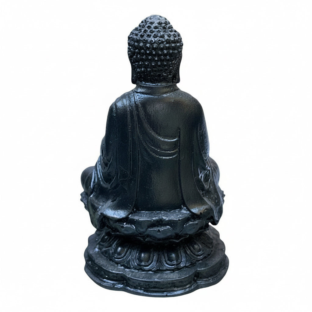 Buda Negro Base Redonda 10cm Negro