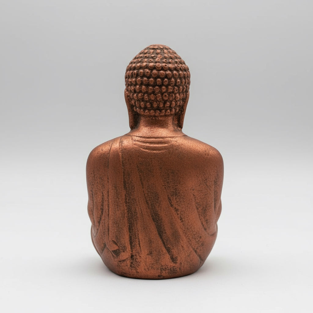 Buda Sentado 11cm Azul Figura De Resina