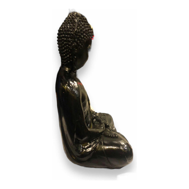 Buda Negro Grande 27 Cm Negro