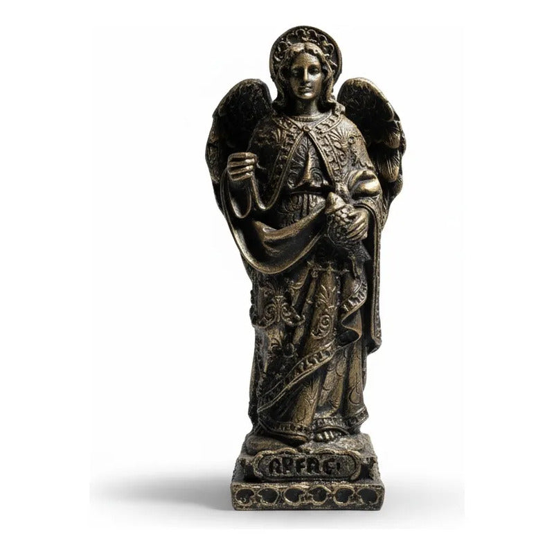 Arcángel Estatua De Resina De 12.5 Cm De Altura Oro Viejo Rafael
