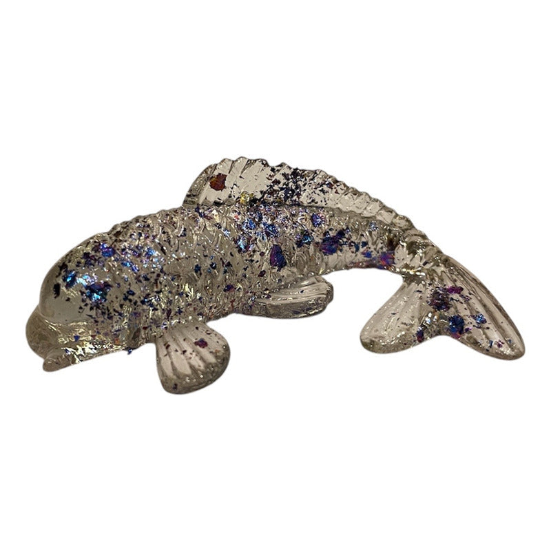 Carpa, Ajowana, Pez De Abundancia Escultura Resina Cristal