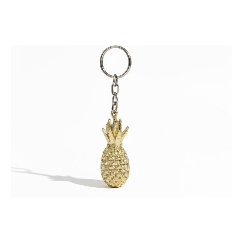 Piña Dorada Llavero De Metal Para El Feng Shui De 4 Cm Alto Dorado
