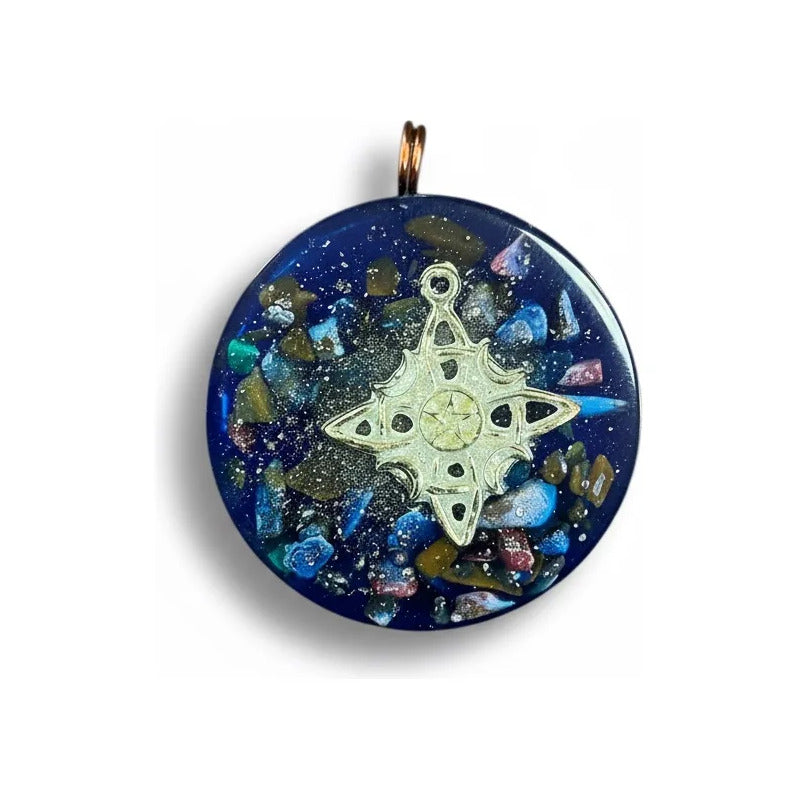 Orgonita Con Nudo De Brujas De 3.5 Cm De Diametro Azul