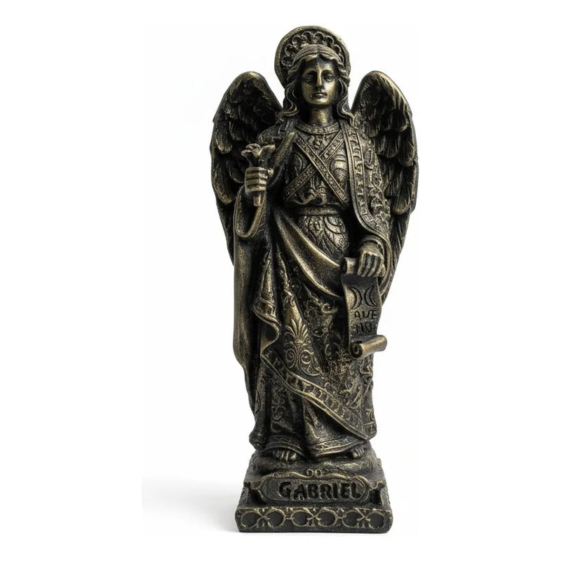 Arcángel Estatua De Resina De 12.5 Cm De Altura Oro Viejo Gabriel
