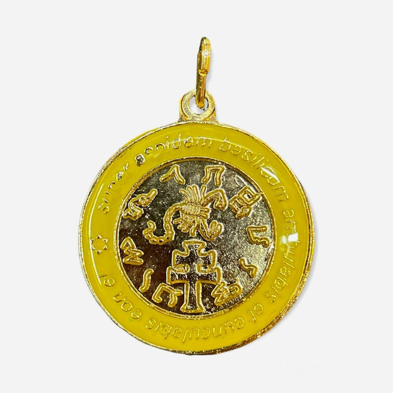 Exterminador Talisman Amulento Encapsulado Y Baño De Oro 3cm