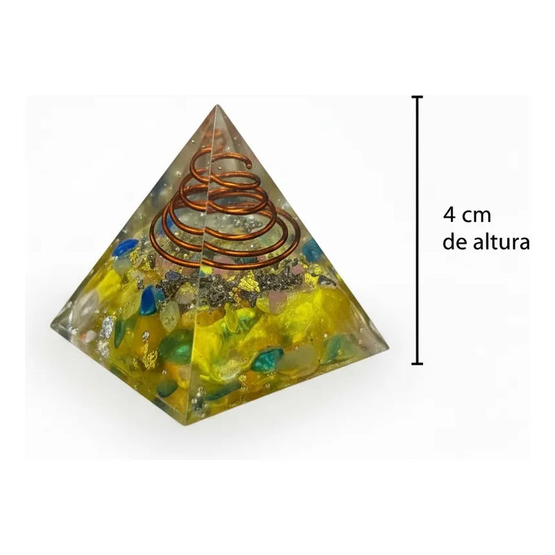 Piramide Orgonita 4 Cm De Altura Amarillo