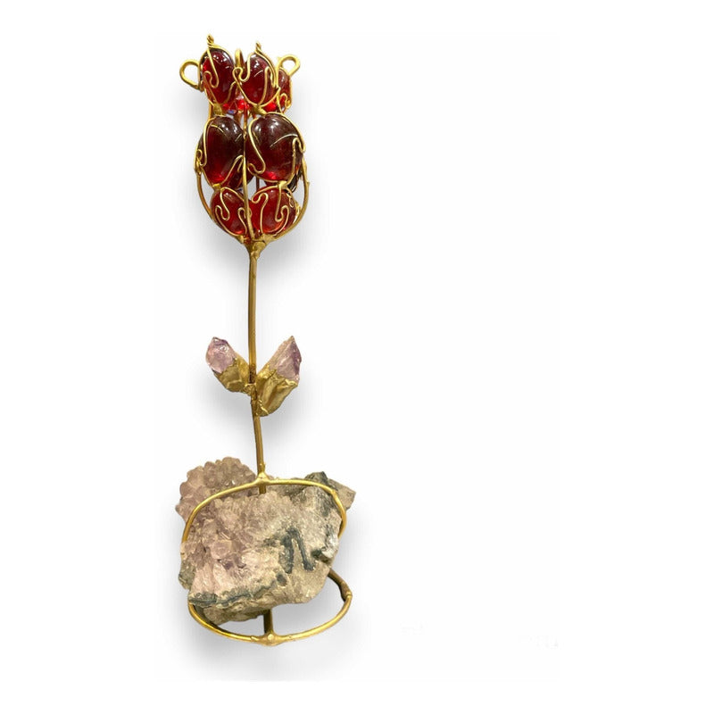 Flor Roja De Cuarzo Variado
