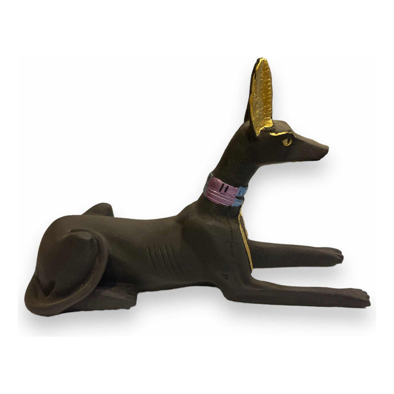 Anubis Echado Figura De Resina 13cm Negro