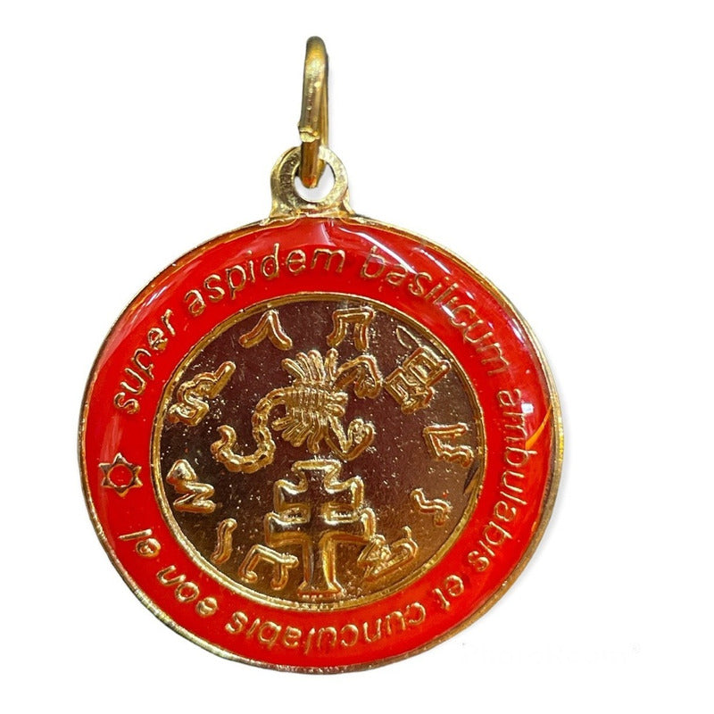 Exterminador Talisman Amulento Encapsulado Y Baño De Oro 3cm