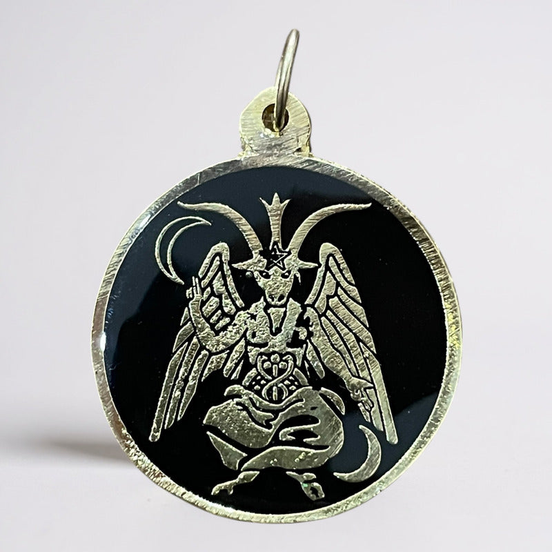 Medalla Encapsulada 25mm Amuleto De Protección Varios Modelo Baphomet 25mm