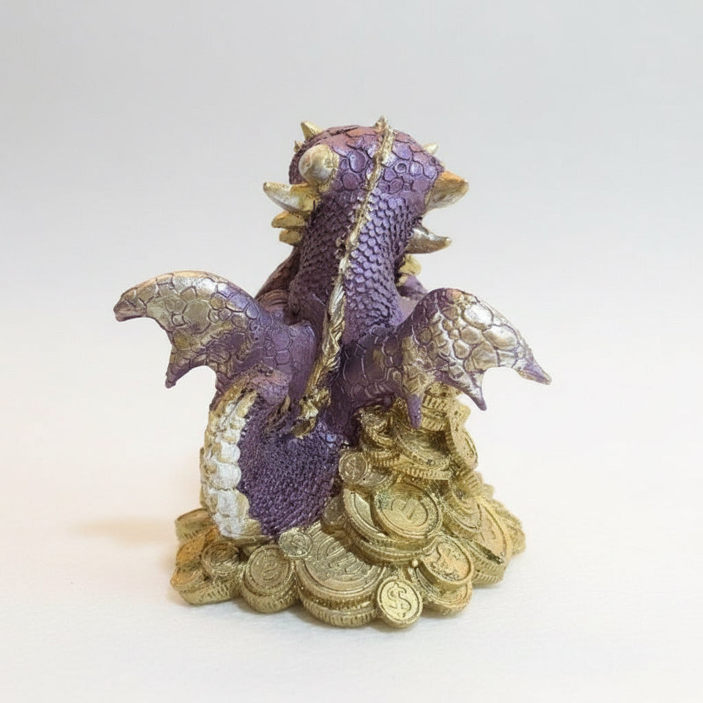 Dragón Tipo Bebe Resina 14.5 Cm Nacional Pintado A Mano.