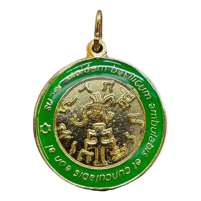 Exterminador Talisman Amulento Encapsulado Y Baño De Oro 3cm