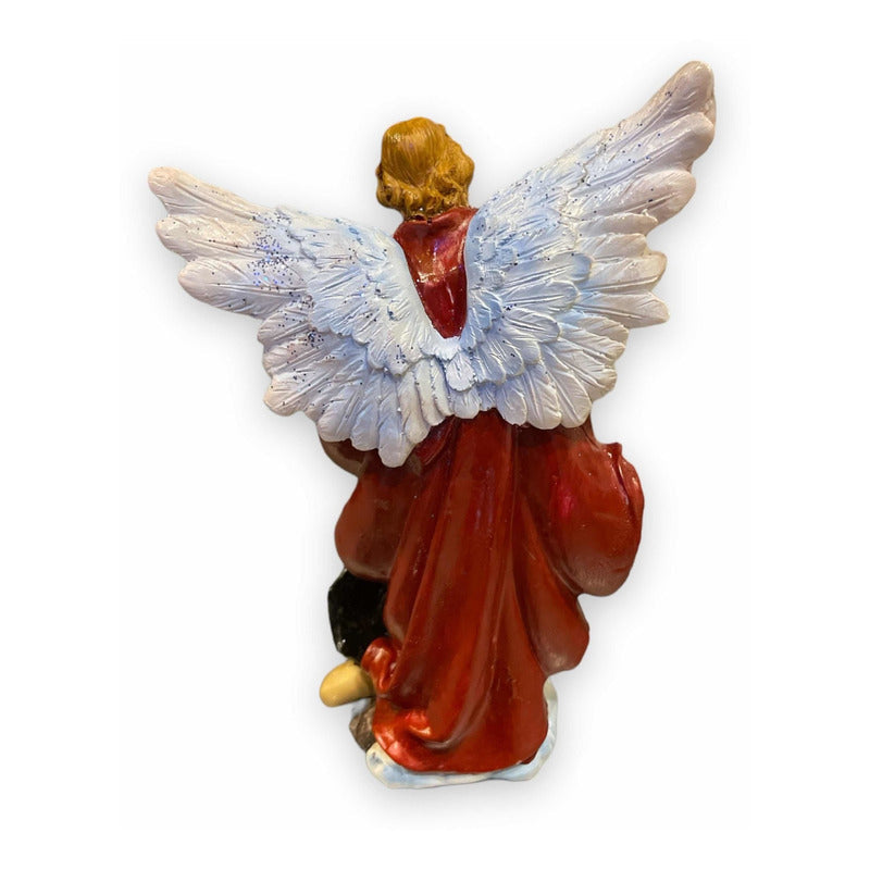 San Miguel Arcangel Escultura  Resina Hecho A Mano 16x9x5cm Variado