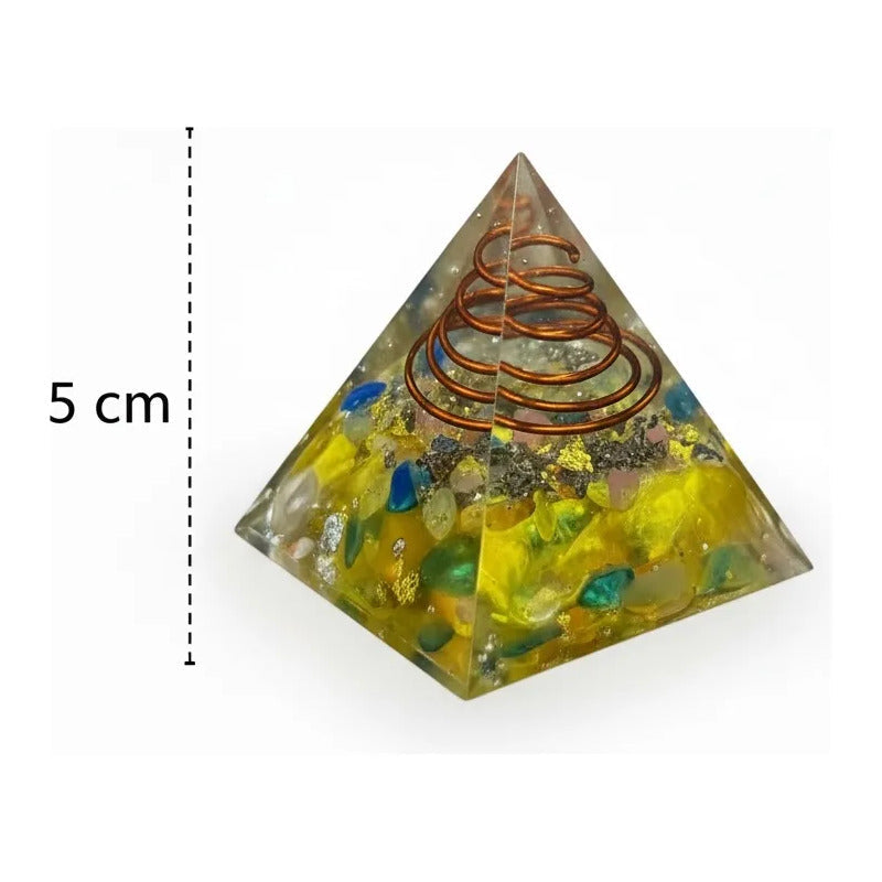 Piramide Orgonita 5 Cm De Altura Amarillo