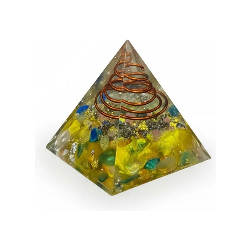 Piramide Orgonita 5 Cm De Altura Amarillo