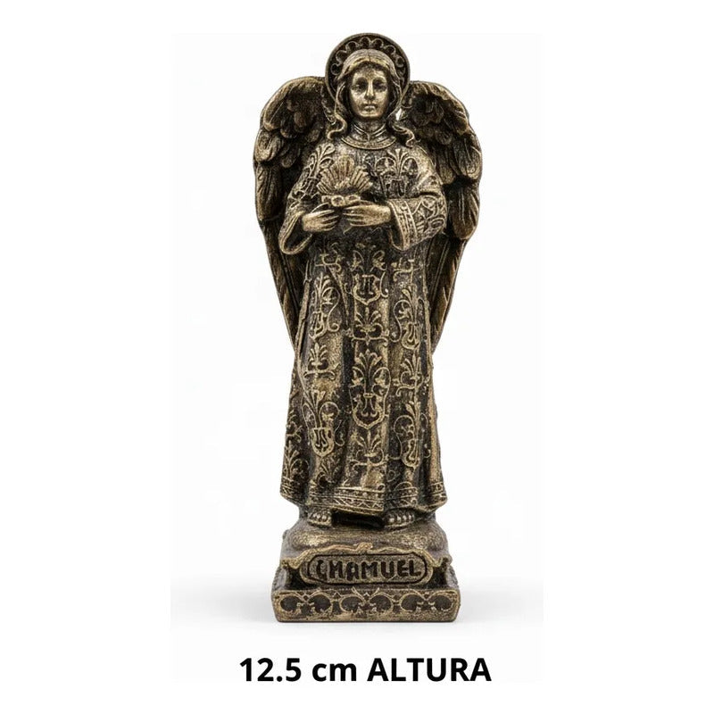 Arcángel Estatua De Resina De 12.5 Cm De Altura Oro Viejo Chamuel