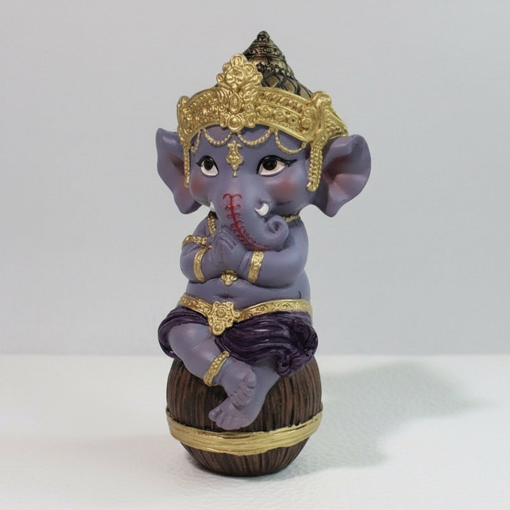 Ganesh Bebe En Barril  14.5cm Resina Nacional