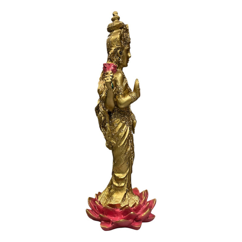 Lakshmi Diosa Fortuna Resina Artesanal Ritualizado.
