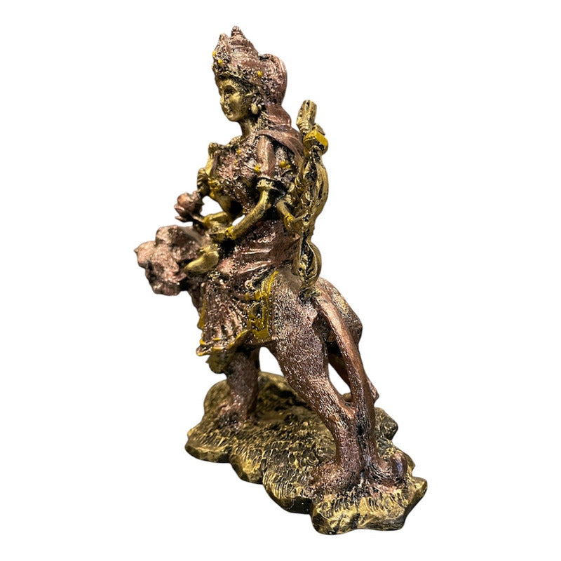 Durga Diosa Indu Figura De Resina 15.5 Cm