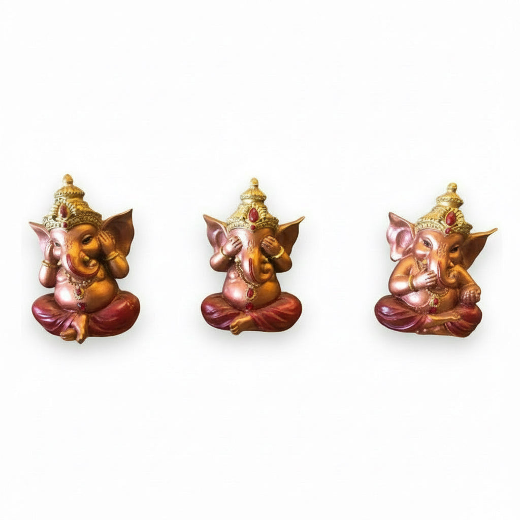 Juego De 3 Ganesh 10cm