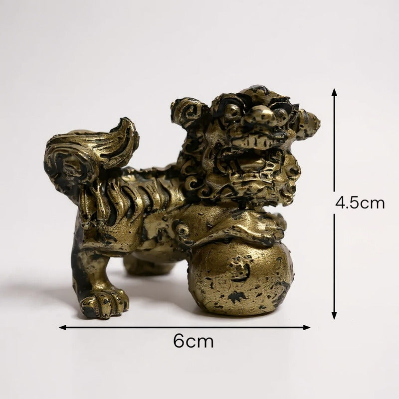 Figura De Resina De Los Perros Fu Protección Para Feng Shui Dorado