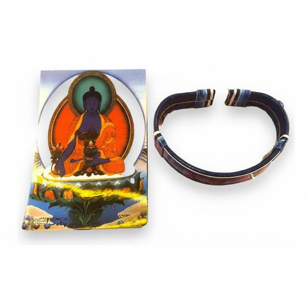 Brazalete Buda Tipo Piel Sublimado Azul - Elegancia y Funcionalidad