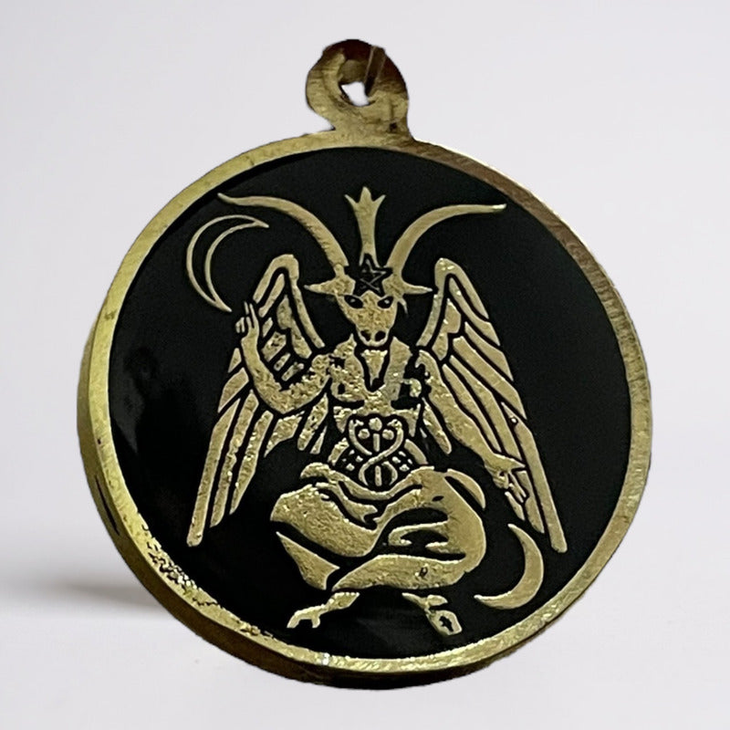 Medalla Encapsulada 30mm Amuleto De Protección Varios Modelo Baphomet
