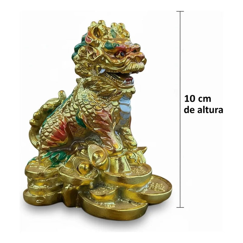 Figura Chillin Feng Shui Dorada 10cm Abundancia Riqueza Dorado