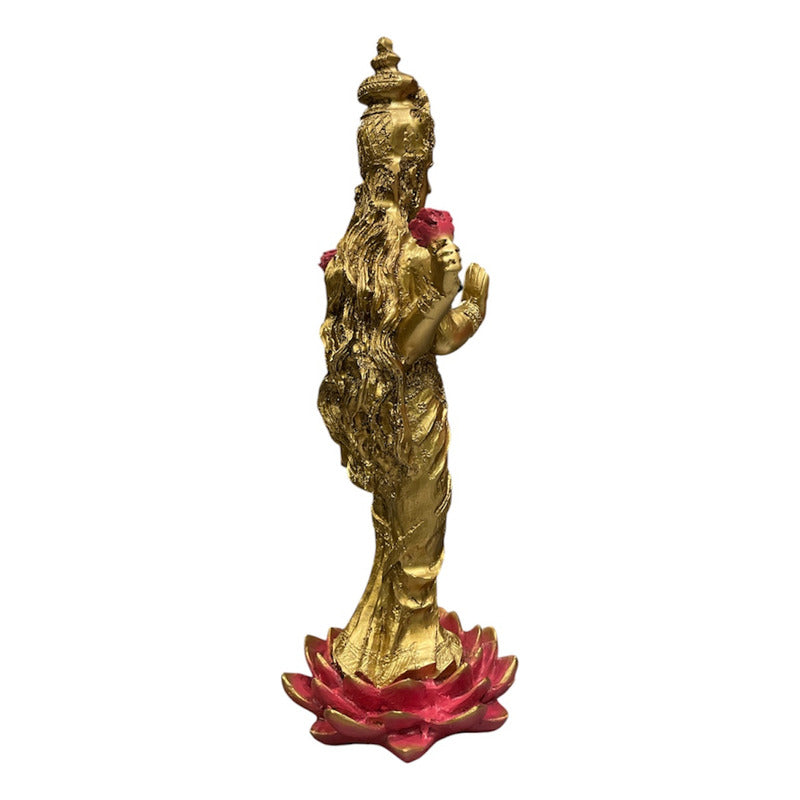 Lakshmi Diosa Fortuna Resina Artesanal Ritualizado.