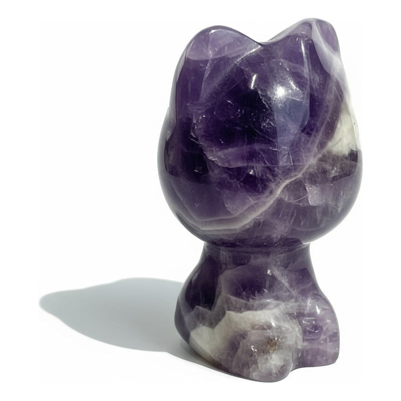 Escultura De Cuarzo En Forma De Gato 4.5x2.5x2 Cm Amatista