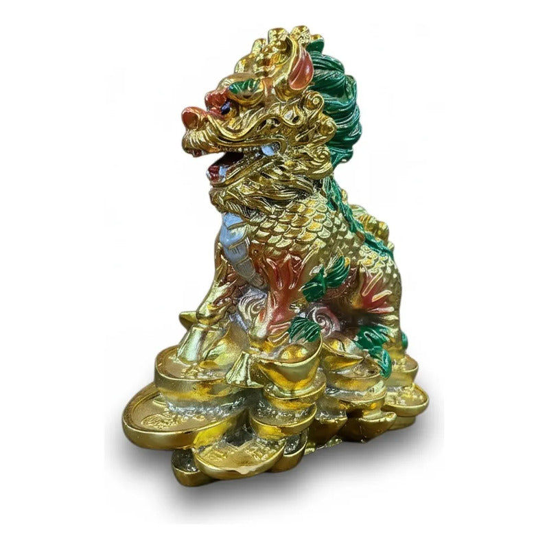 Figura Chillin Feng Shui Dorada 10cm Abundancia Riqueza Dorado
