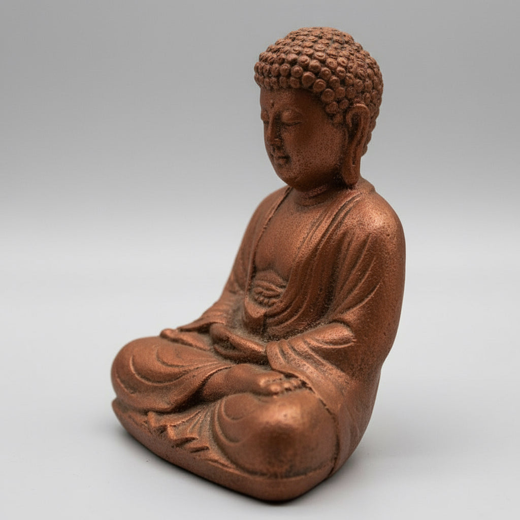 Buda Sentado 11cm Azul Figura De Resina