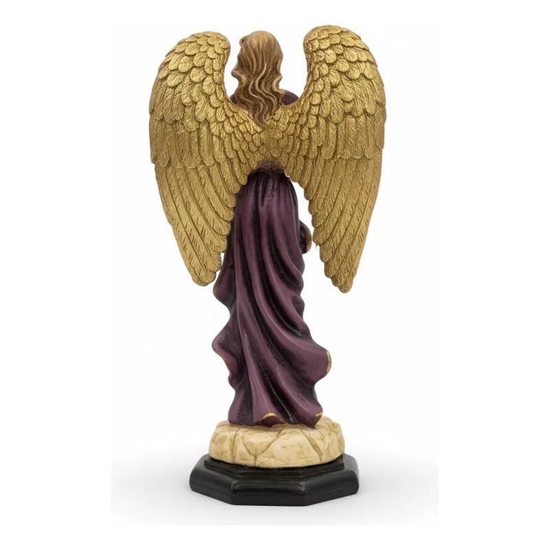Angel De La Abundancia, Abundia Figura De Resina 30x12x10 Cm Capa Purpura