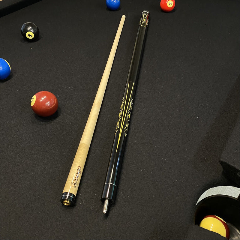 Taco De Billar Desarmable Negro con Dorado + Guante De Regalo