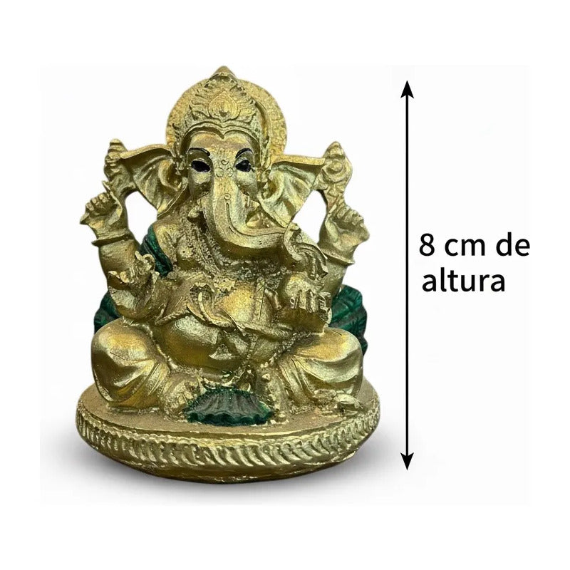 Ganesh Figura De Resina De 8 Cm De Atura Dorado