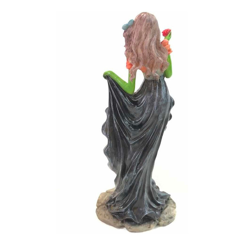 Catrina Resina Nacional Pintada A Mano Negro 26cm Negro