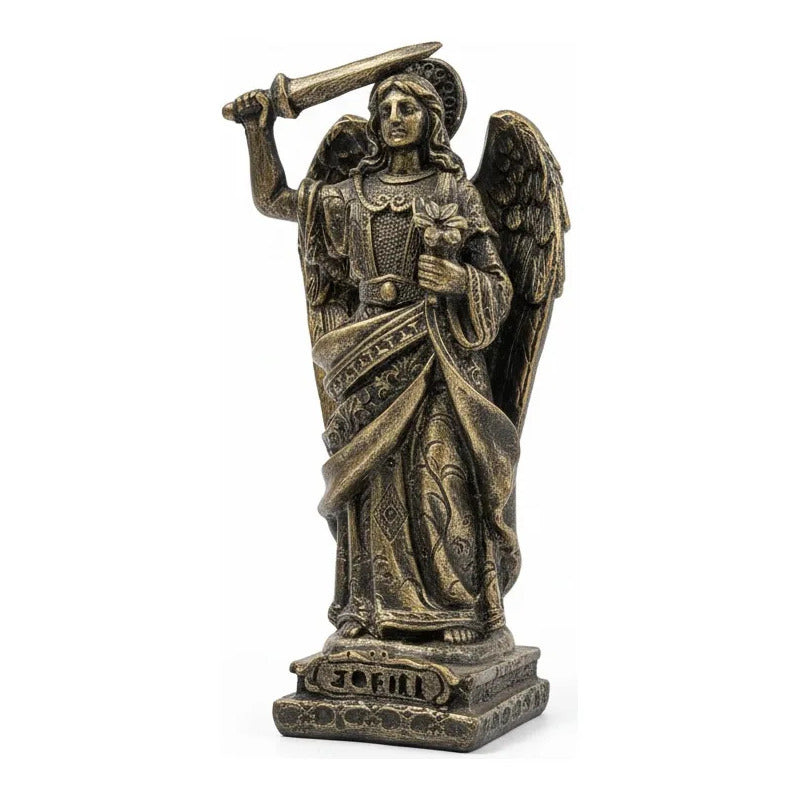 Arcángel Estatua De Resina De 12.5 Cm De Altura Oro Viejo Jofiel