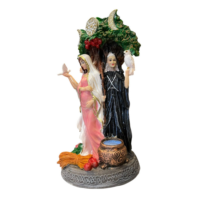 Triple Diosa Escultura De Resina 25cm De Altura Hecate Variado