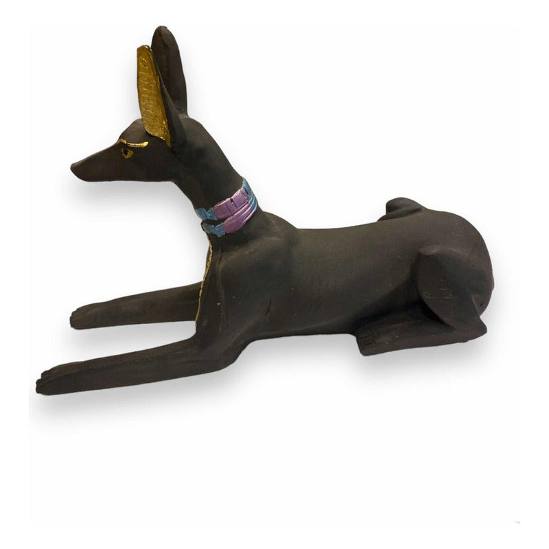 Anubis Echado Figura De Resina 13cm Negro